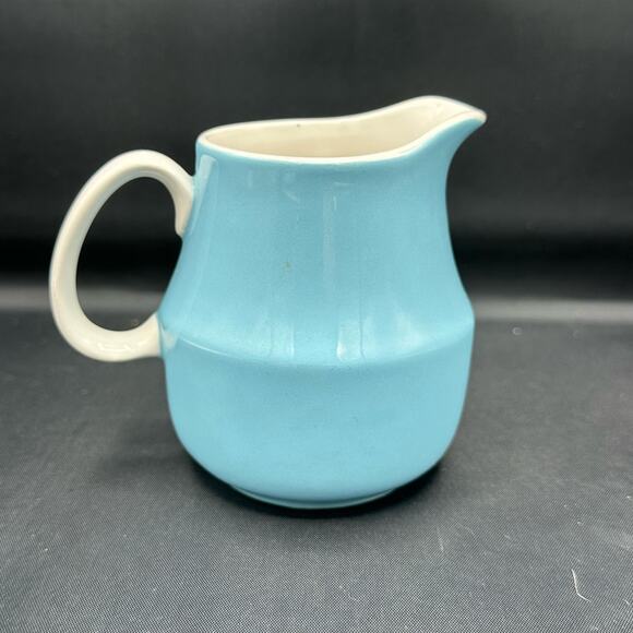 Vintage Creamer Mikasa Cera-Stone Blue Gigi Pattern Made in Japan - Picture 3 of 7